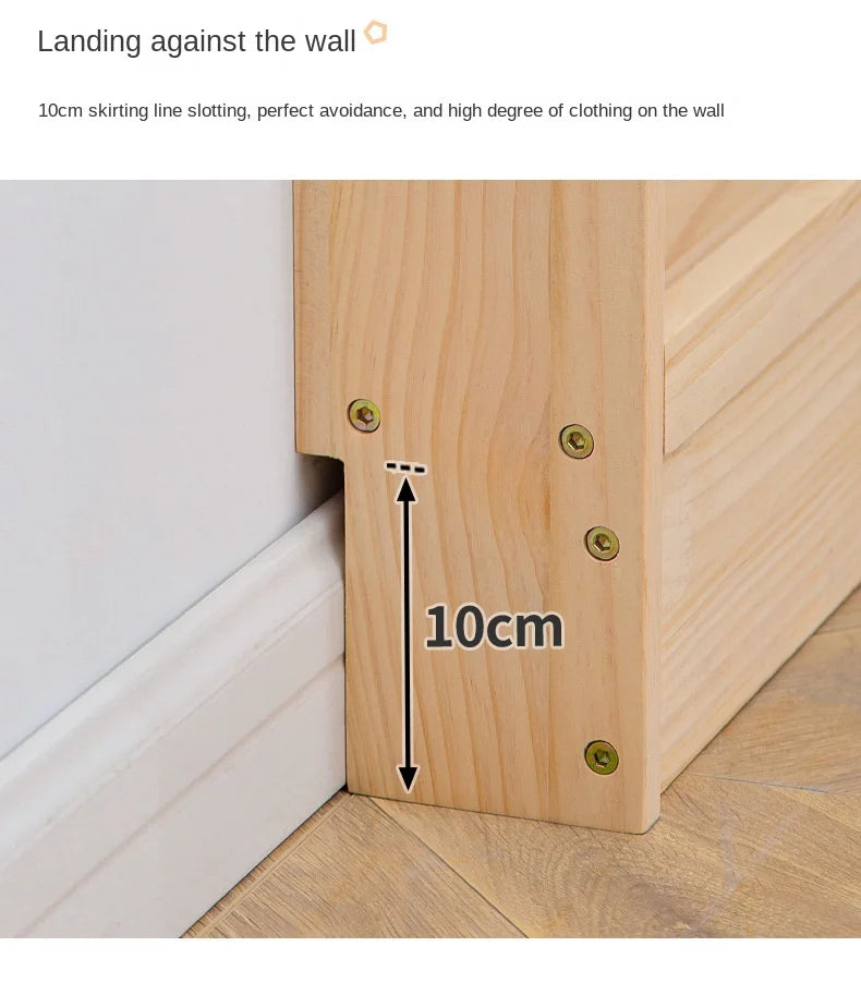 Solid Wood Narrow Bookshelf Door Backspace Saver Children