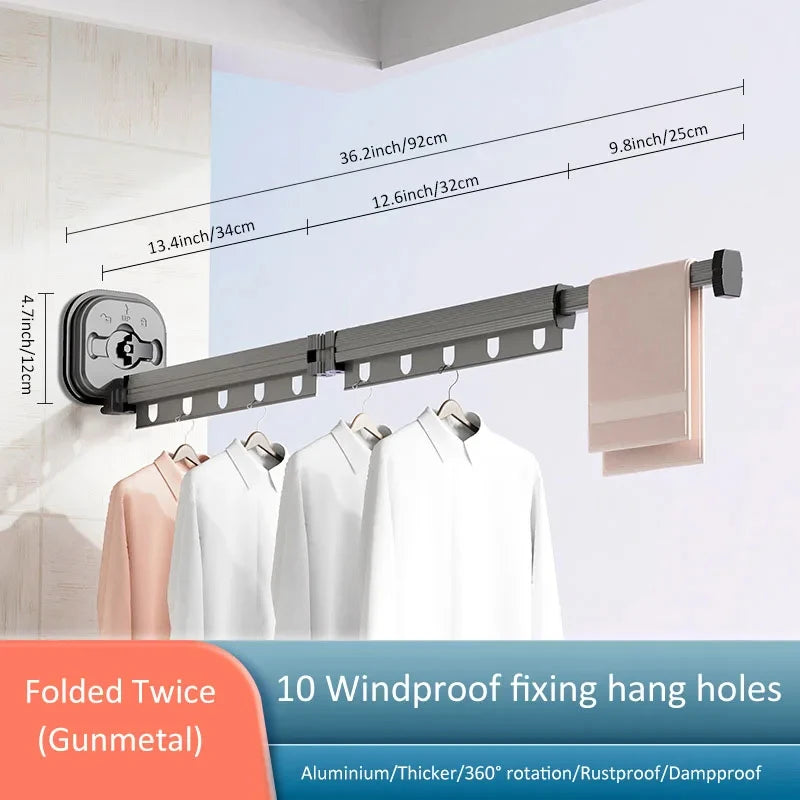 Retractable Clothes Drying Rack Space-Saver Collapsible Drying