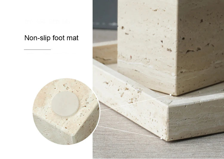 Beige Travertine Bathroom Natural Marble Soap Dispenser Soap
