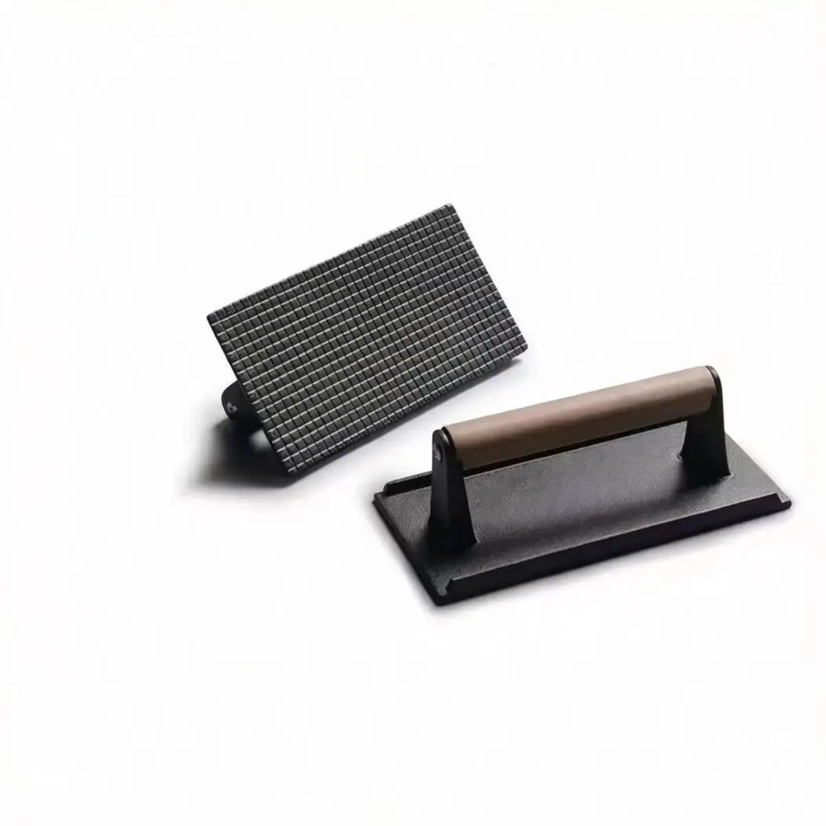 Cast Iron Steak Burger Press Round Rectangular Uncoated