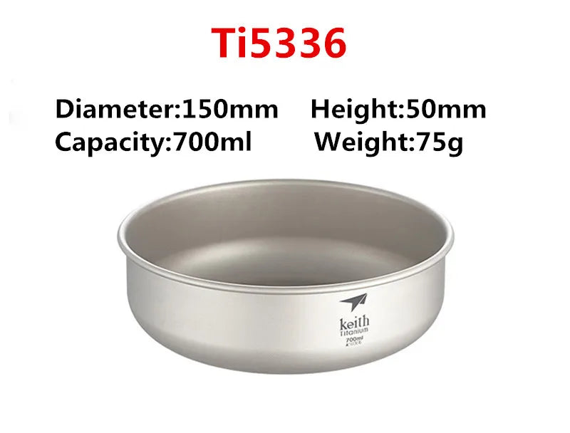 Keith Camping Tableware Titanium Bowls Pan Fruit Vegetable