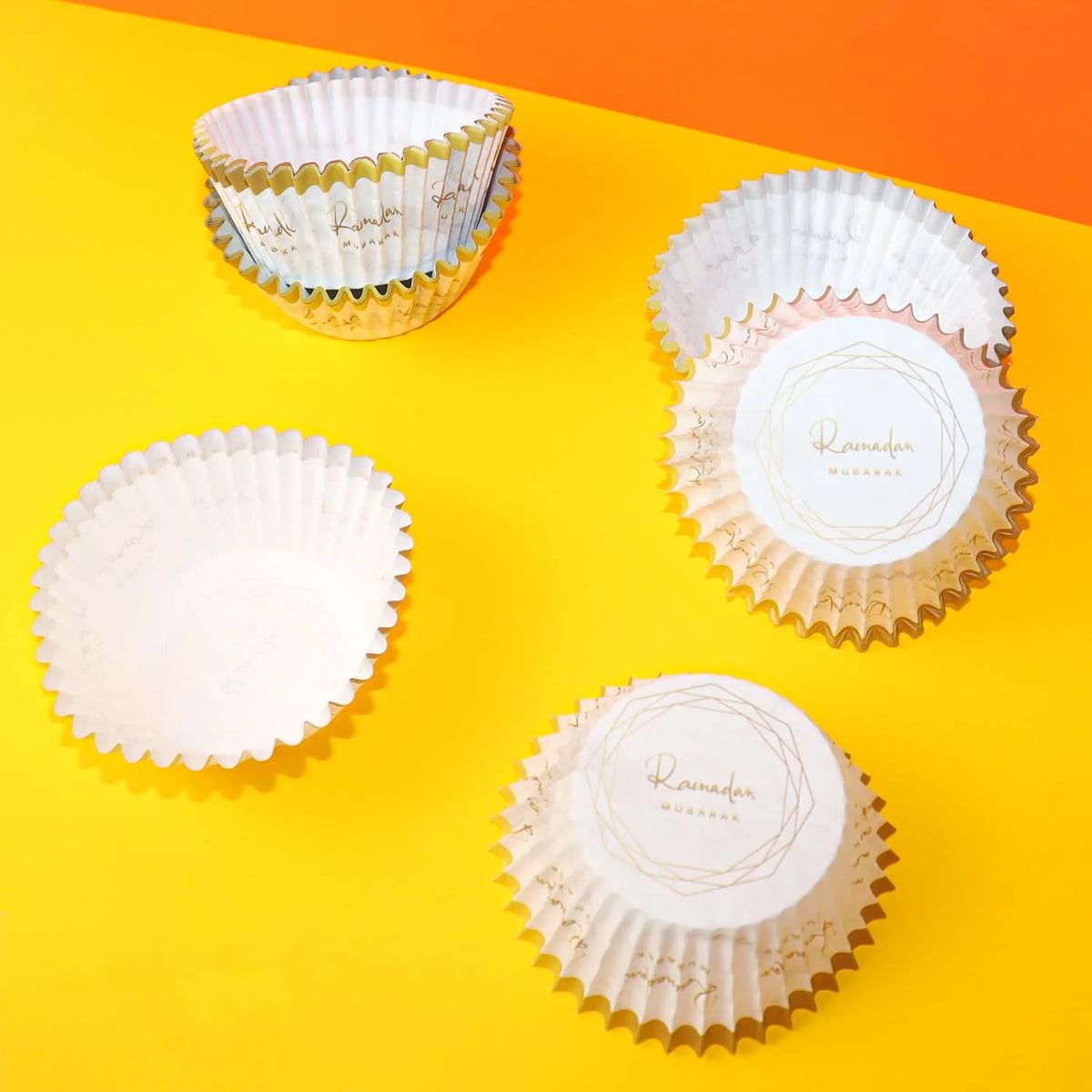 50pcs/Set Eid Mubarak Cupcake Paper Cups Ramadan Mubarak