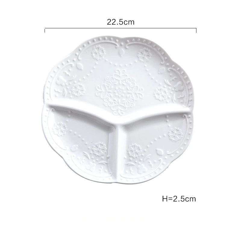 Children Ceramic Butterfly Divided Plate Breakfast Plate Japanese