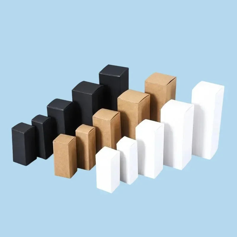 50pcs Small Long Tube Cardboard Box Blank Paper