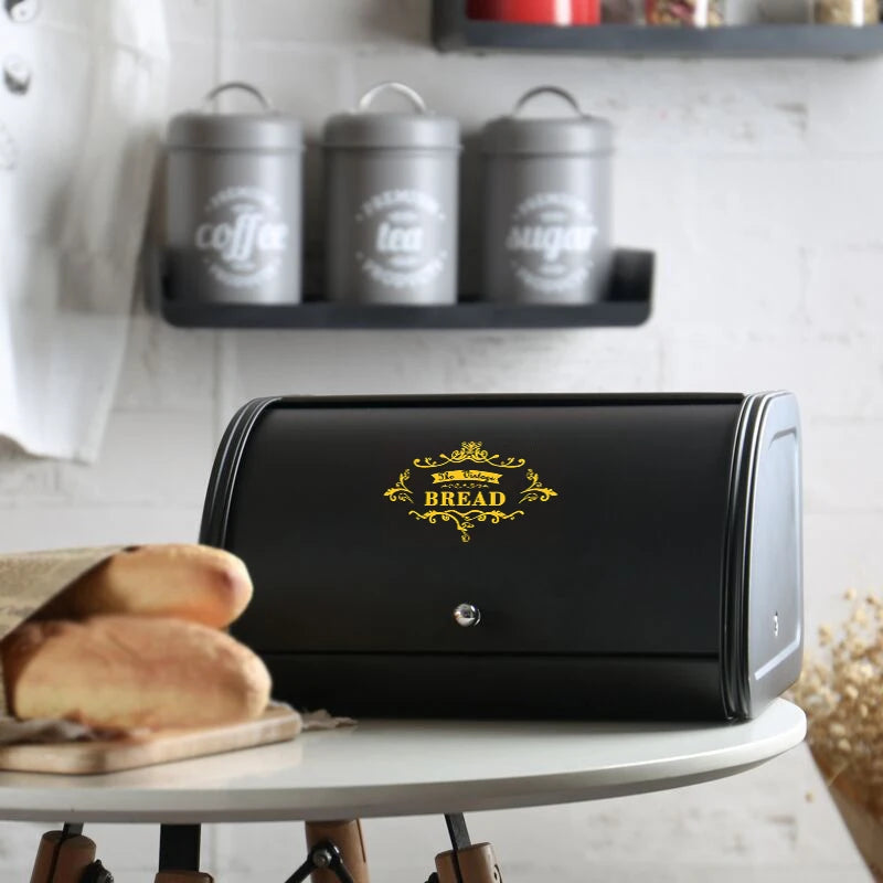 Metal Bread Box Black Bread Bin Bread Storage