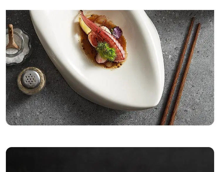 Ceramic Dinner Plate Restaurant Irregular Serving Salad Snack
