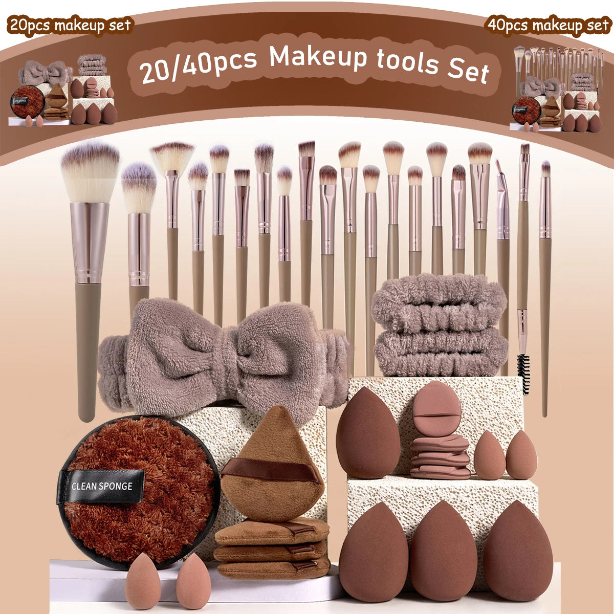 20/40pcs Makeup Brush Sponge Professional Makeup Brush Triangle