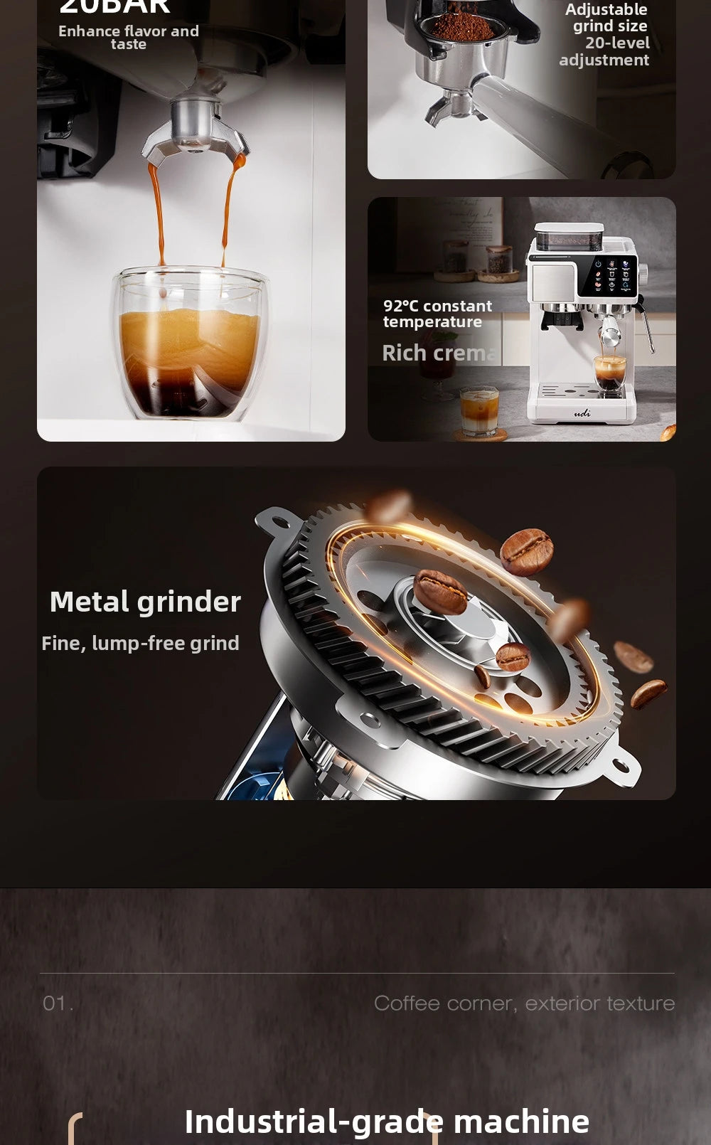 2-In-1 Cold & Coffee Maker Built-In Grinder &