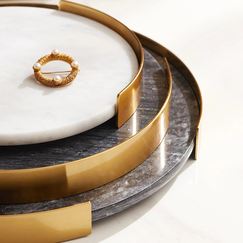 Scandinavian Decorative Natural Marble Tray Bathroom Luxury