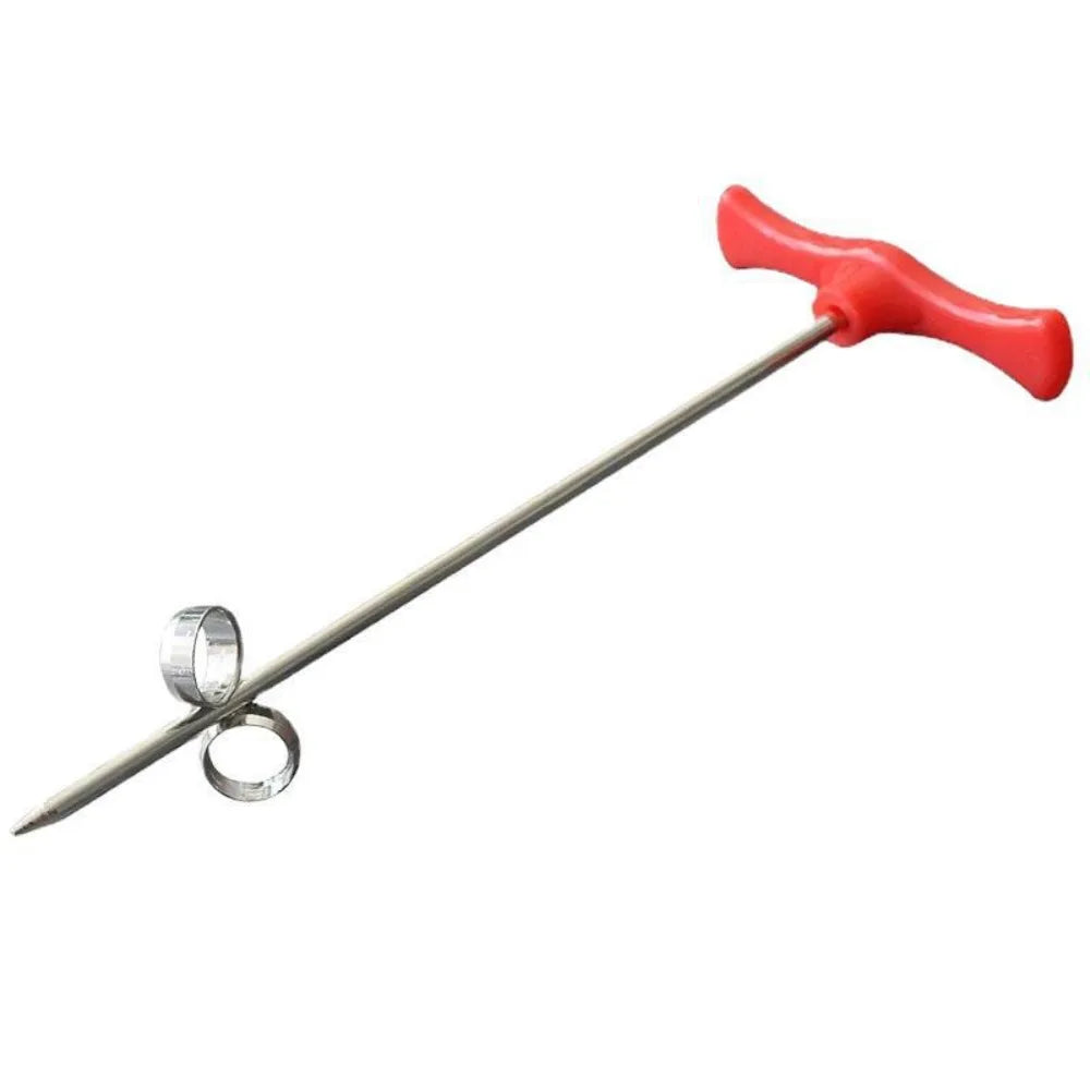 Stainless Steel Rotate Potato Slicer Plastic Handle Red&Silver