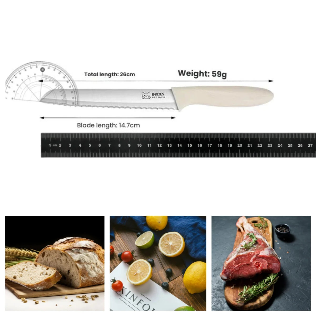 Bread Knife Serrated Edge Sandwich Toast Slicing Knife
