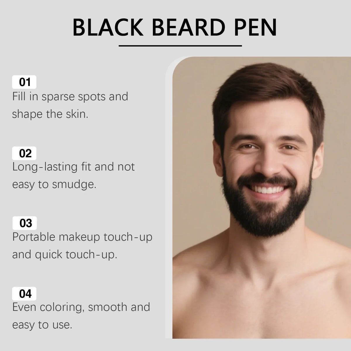 Instant Beard Filler Pen Brush Comb Disposable Waterproof