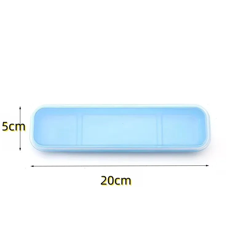 Travel Tableware Storage Box Transparent Cover Utensil Organizer