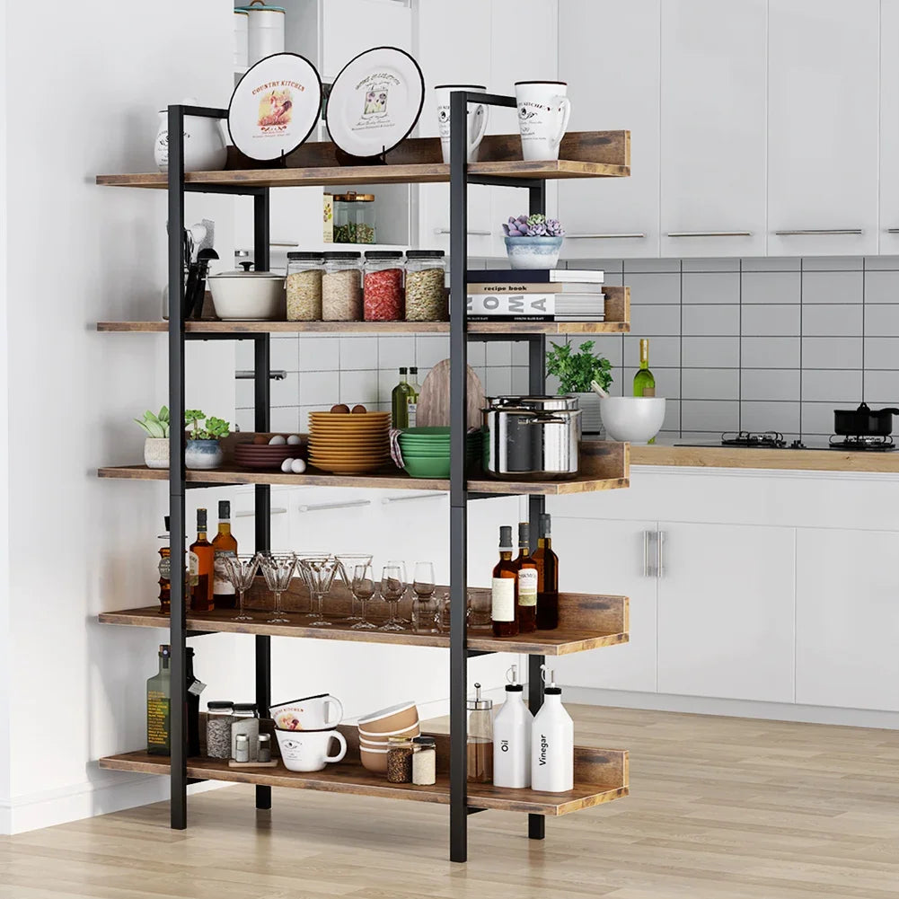 Tribesigns Bookshelf Storage Rack Standing Shelf Tier Industrial