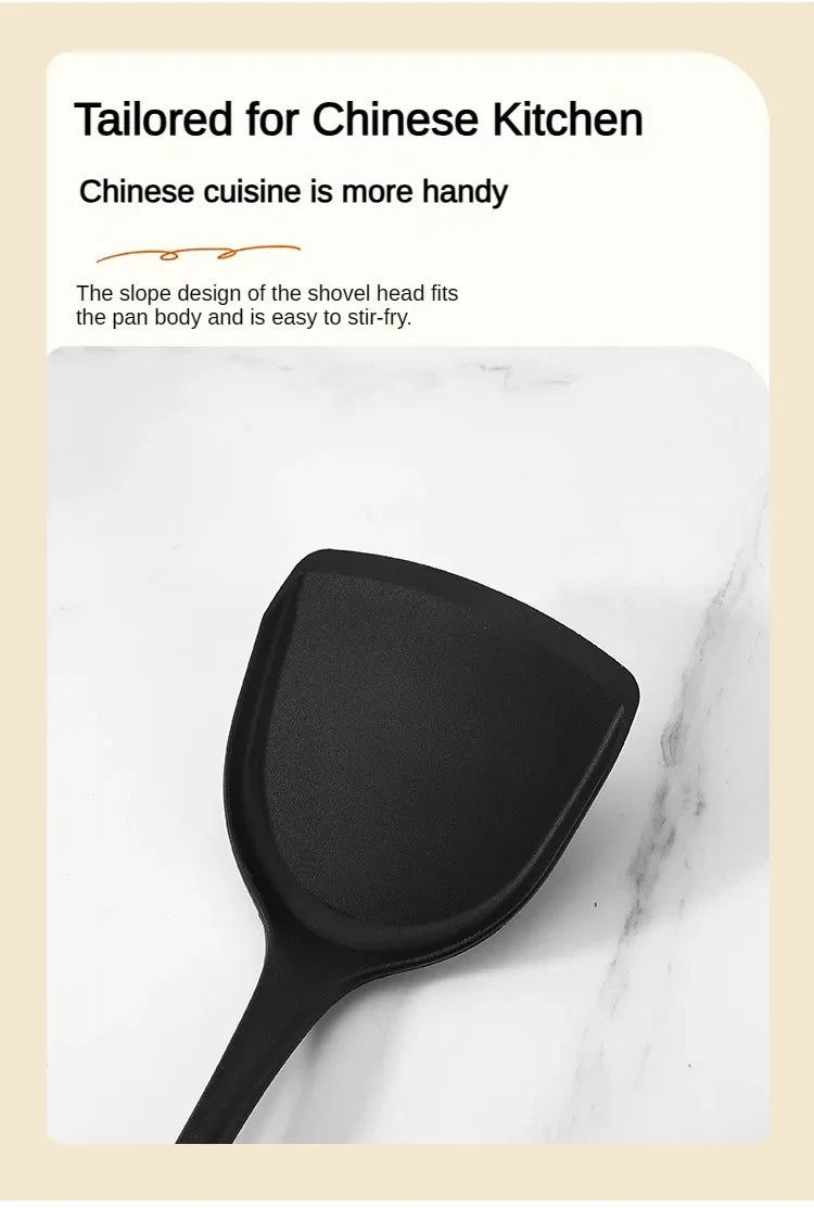 1/10pcs Food-Grade Silicone Heat-Resistant Slotted Spoon