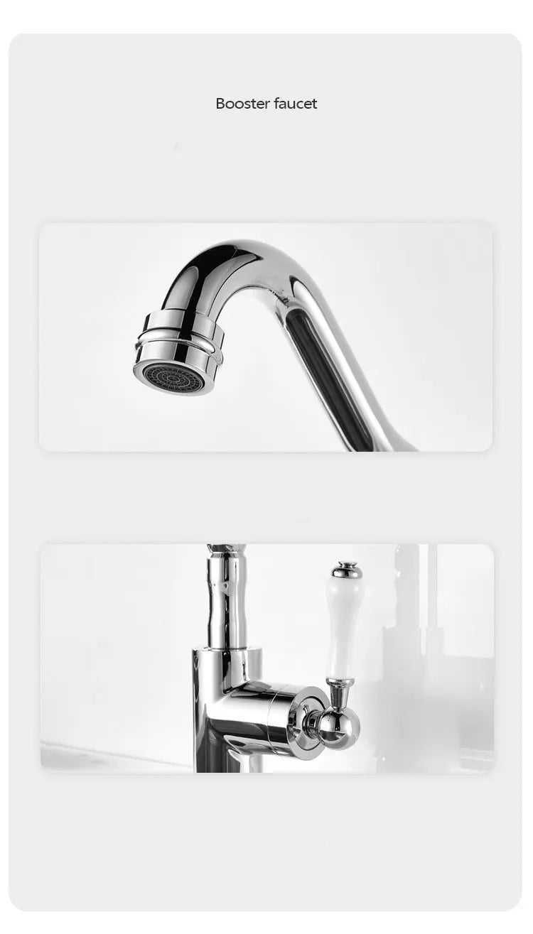 French Vintage Faucet Brass European Classical Silver Faucet