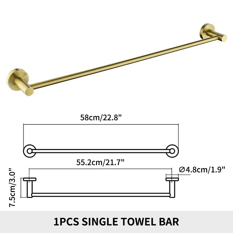 Bathroom Towel Rack Shelf Paper Holder Stainless Steel