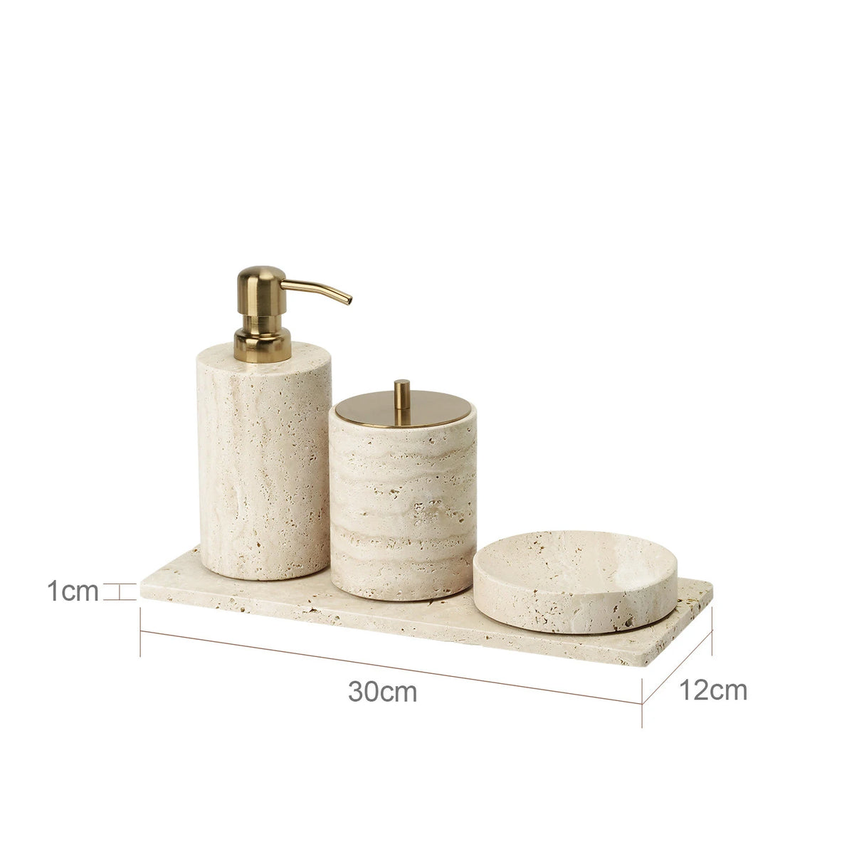 Travertine Bathroom Luxury Soap Dish Soap Dispenser Tissue
