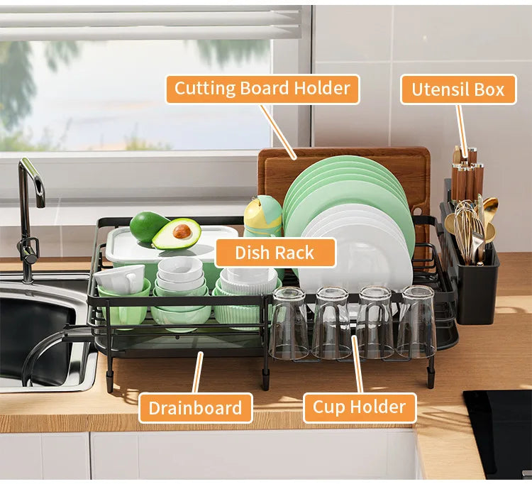 Dish Drying Rack Dish Rack Drainboard Expandable Dish