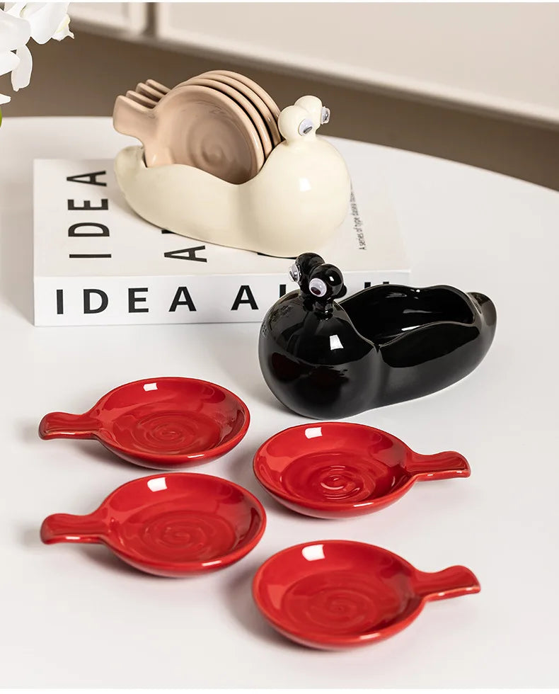 Snail Ceramic Small Dish Flavor Dish Pot Dipping
