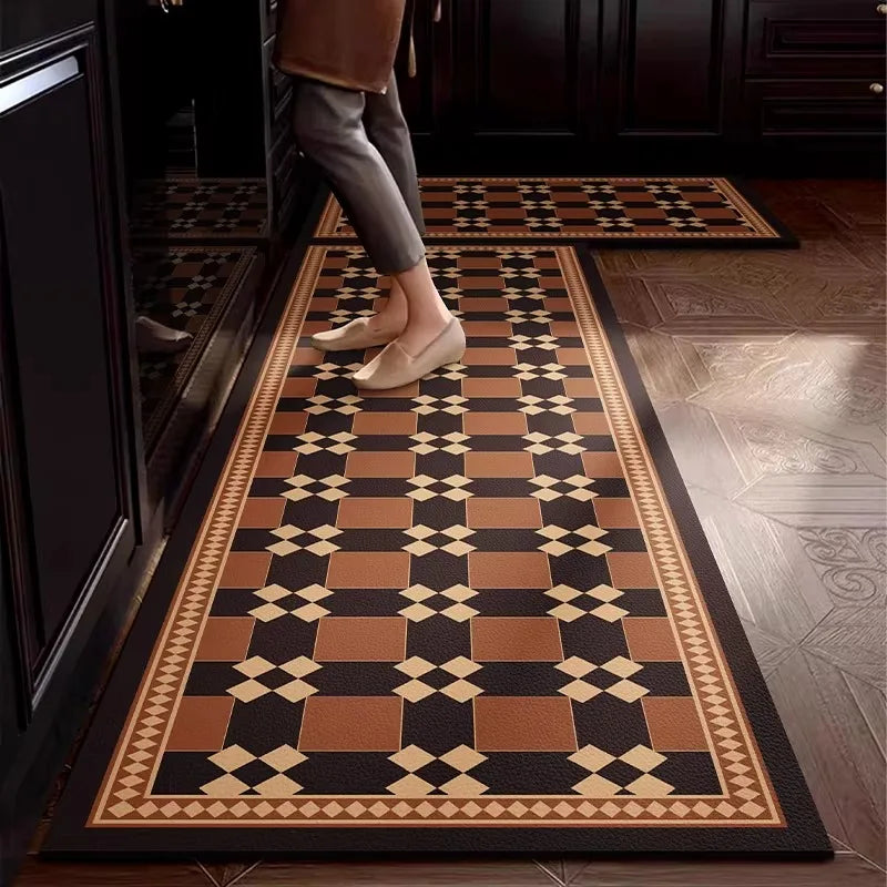 Floor Mat Long Rug Waterproof Non-Slip Pvc Leather