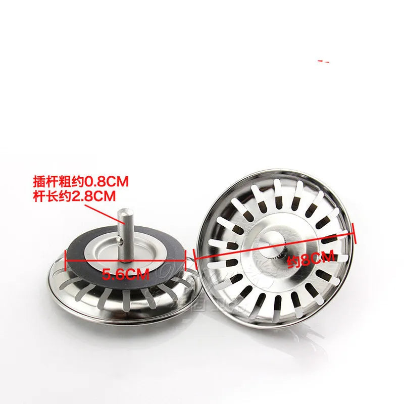 Sink Strainer Drains Filter Stainless Steel Stopper Waste