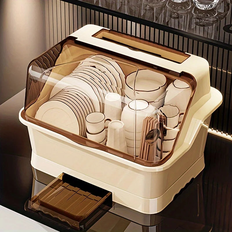 Dish Rack Lid - Space-Saving Dust-Proof Storage Cabinet