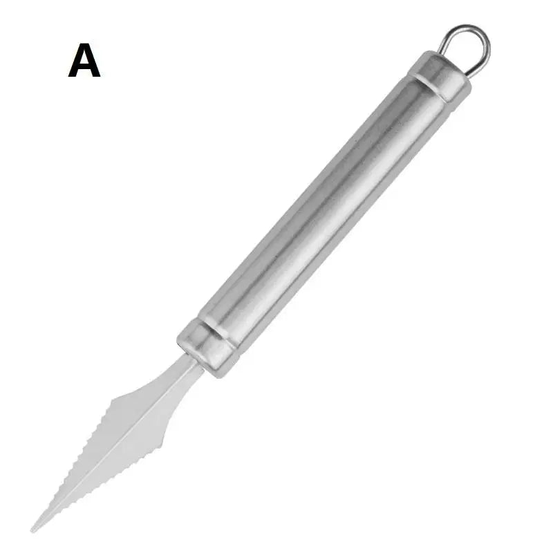 1pcs Fruit Carving Spoon Stainless Steel Waviness Baller