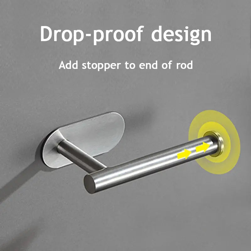 1pc Stainless Steel Paper Towel Holder No Punch