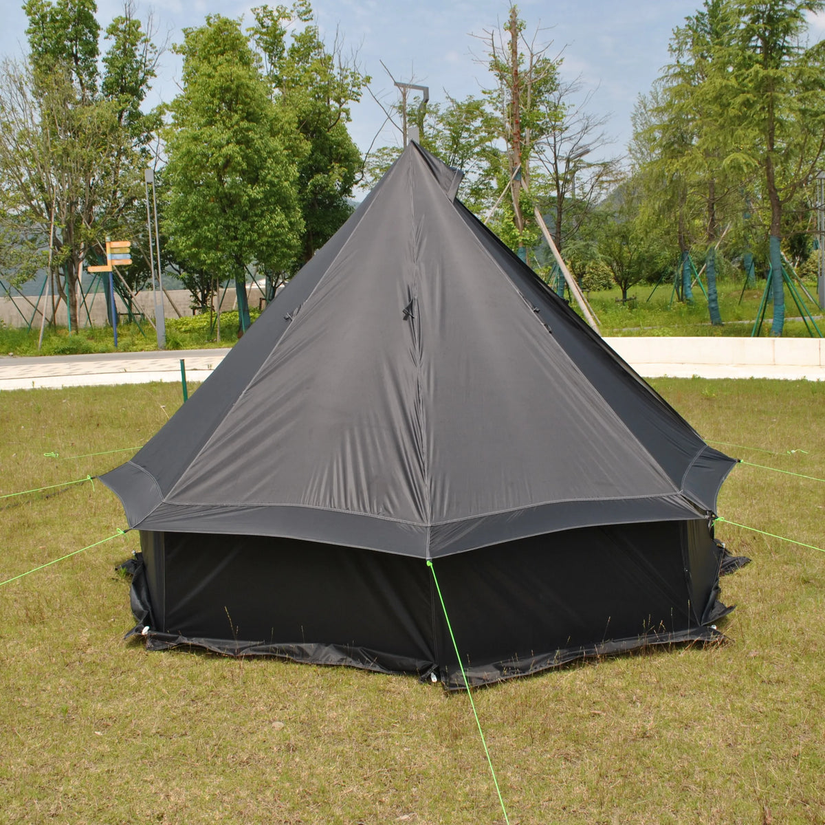 Person Large Pyramid Tent Four Seasons Camping Chimney