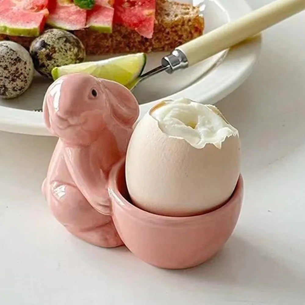 Ceramic Egg Cup Creative Egg Organizer Rabbit Egg
