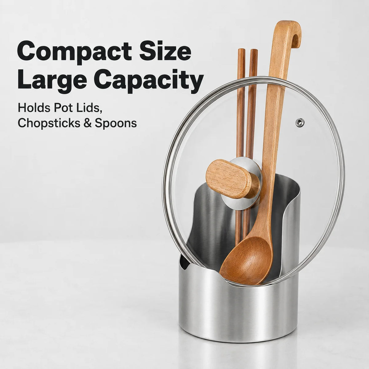 Stainless Steel Lid Utensil Holder Multipurpose Organizer Spoons