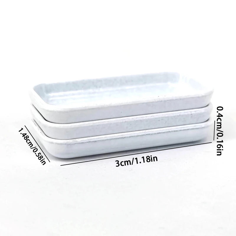 3pcs 1/12 Dollhouse Simulation Food Dish Plates Dollhouse
