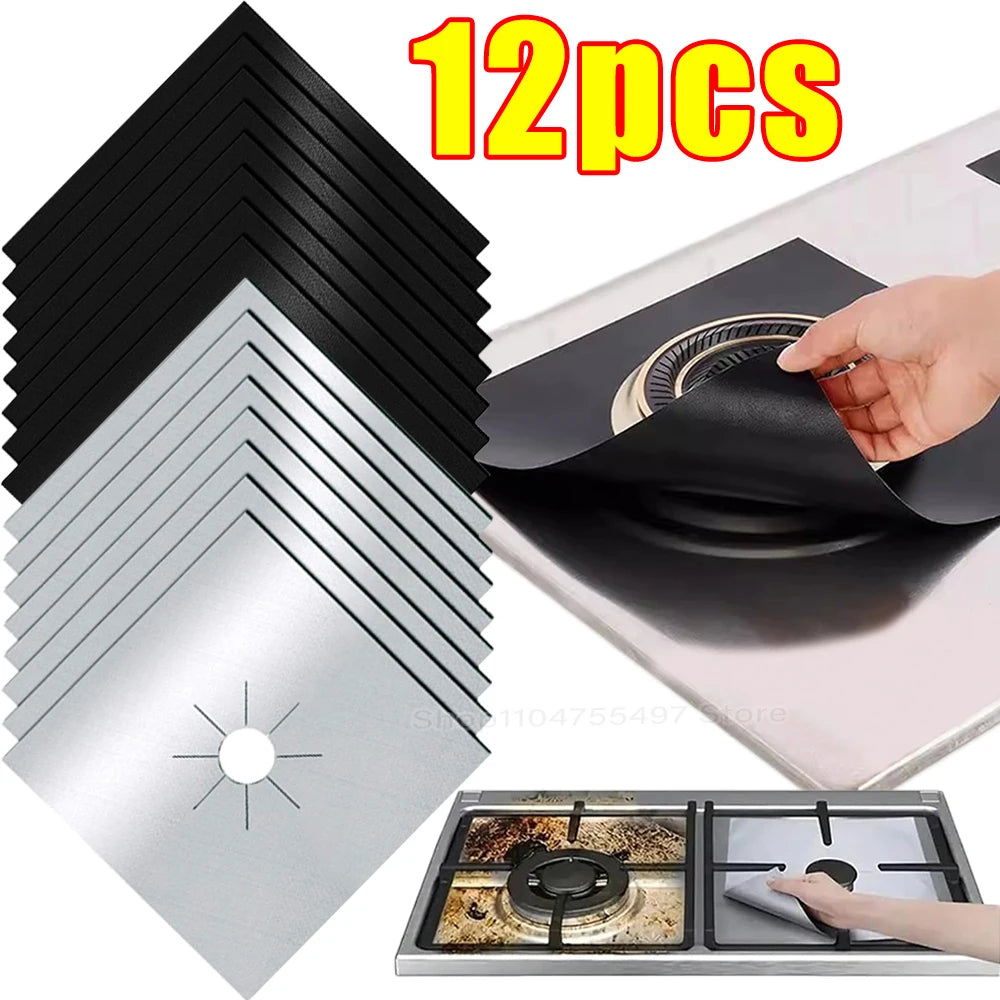Gas Stove Burner Covers Square Heat-Resistant Oil-Proof Reusable