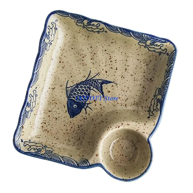 367a Square Ceramic Plate Including Hand Painted Vinegar