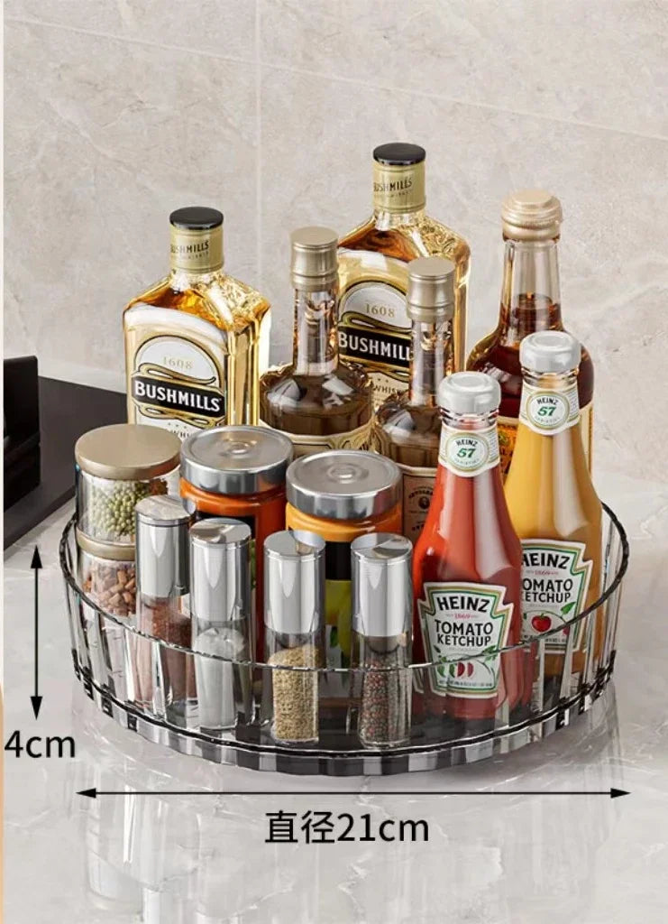 360 Rotating Seasoning Storage Tray Pantry Cabinet Turntable