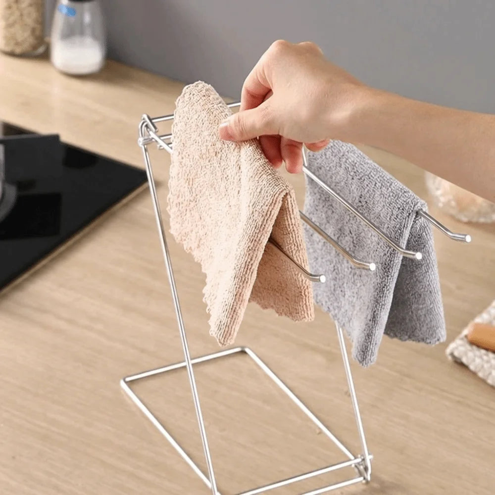 Stainless Steel Dishcloth Hanging Shelf Foldable Design Rag
