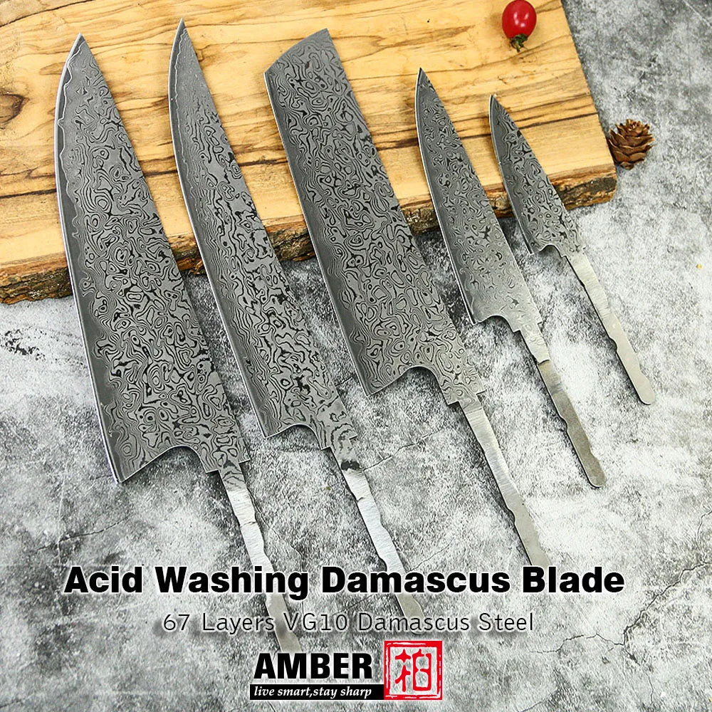 Amber Knife High Quality Blade Japanese Damascus Steel