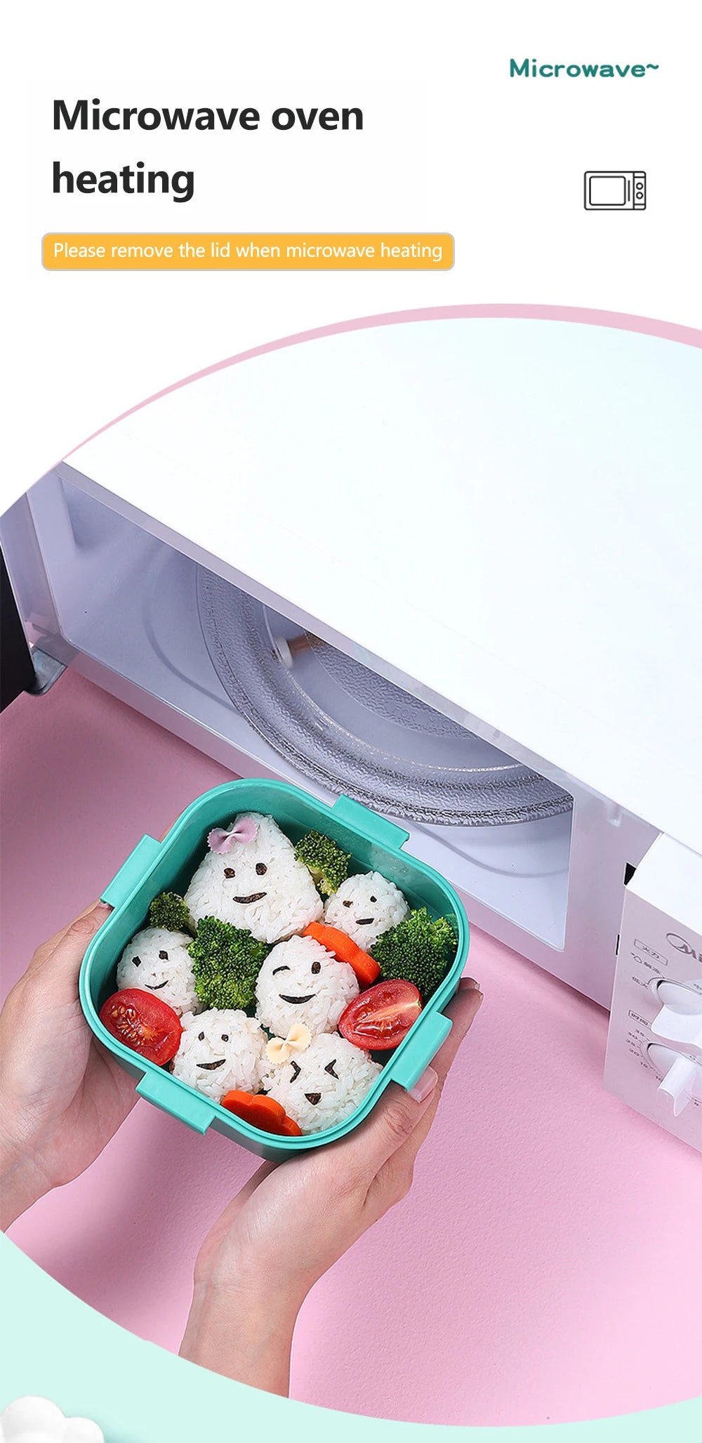 Grids Unicorn Lunch Box Children Students Sandwich Fruit