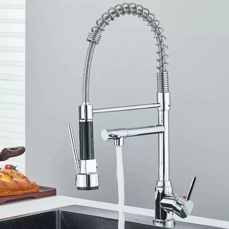 Black Sink Faucet Pull-Out Cold Water Mixing Faucet