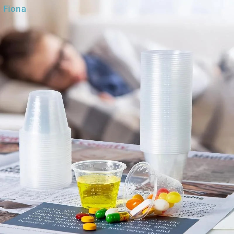 Oz Disposable Plastic Medicine Cups Clear Graduated Measuring