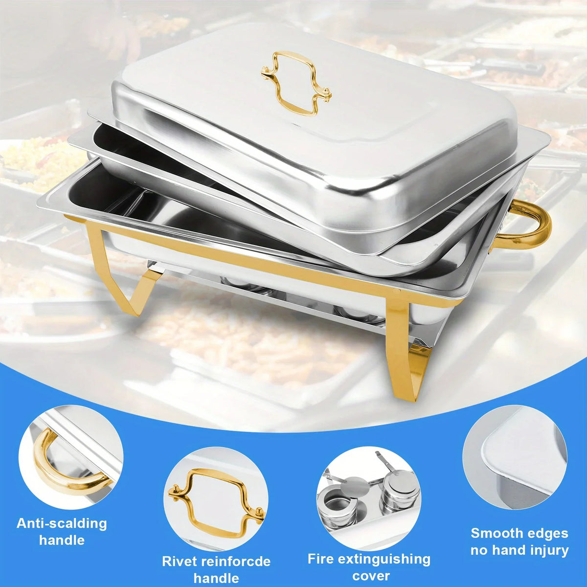 Pack 8qt Chafing Dish Buffet Stainless Steel Food