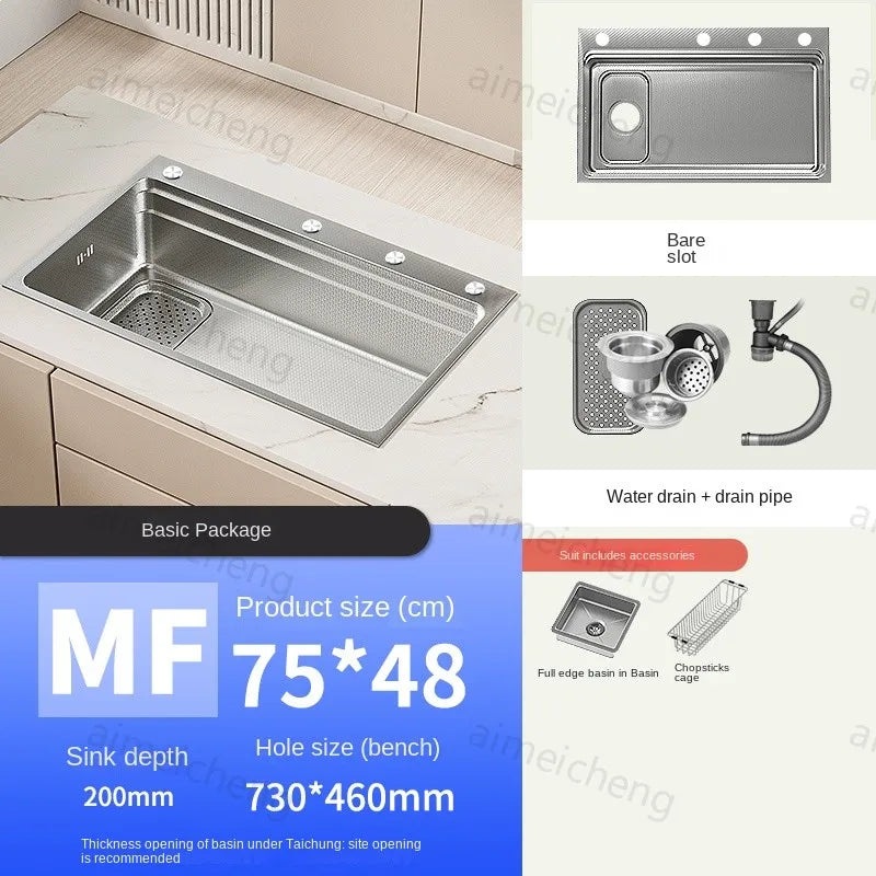 304 Stainless Steel Sink Silver Large Slot Wash