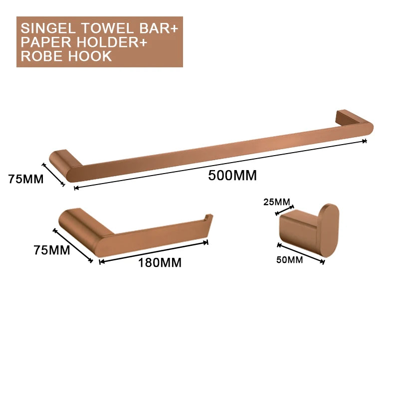 Brushed Rose Gold Storage Rack Towel Bar Tissue