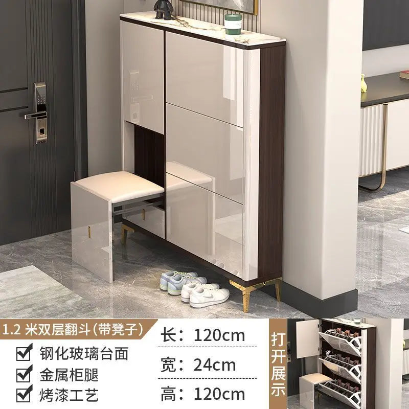 Luxury Ultra-Thin Shoe Cabinet Organizer Storage Living Room