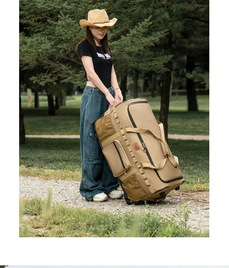 130l Outdoor Large-Capacity Trolley Backpack Thickened Storage