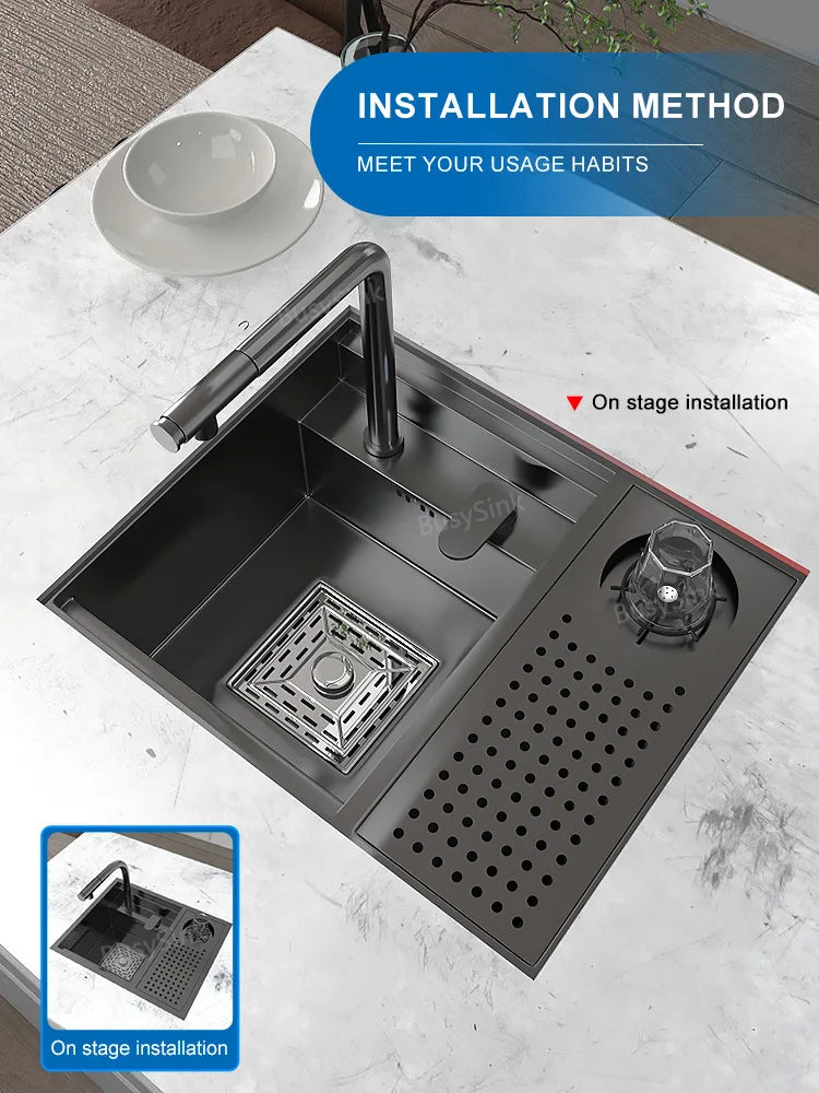 Hidden Apartment Bar Caravan Sink Stainless Steel Sink