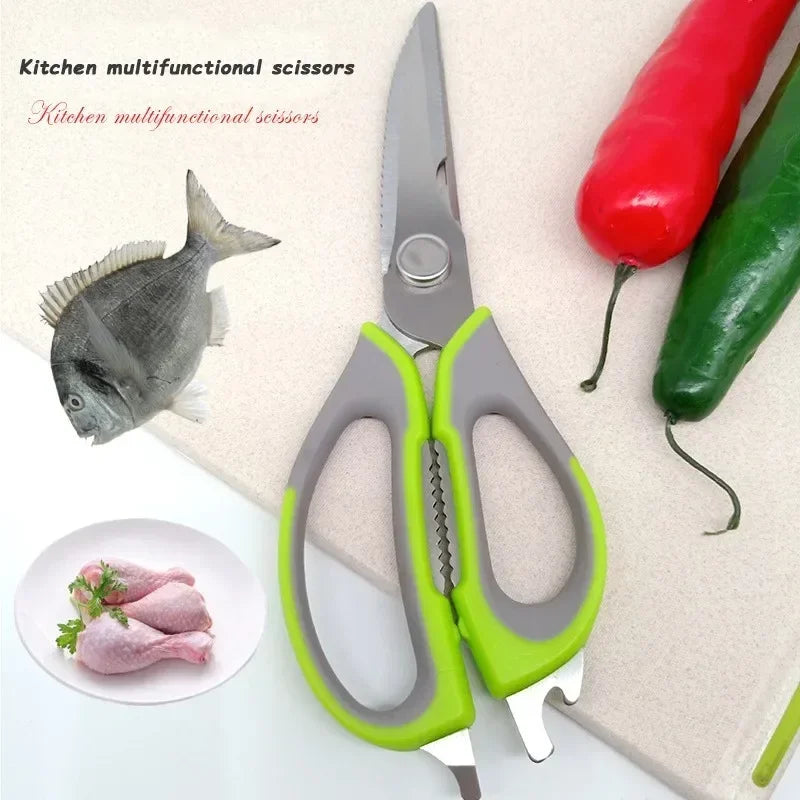 Stainless Steel Scissors Meat Chicken Bone Shears Bbq