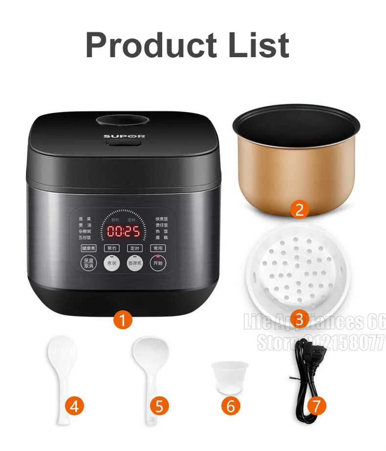 Supor 3l-5l Electric Rice Cooker Smart Soup Rice