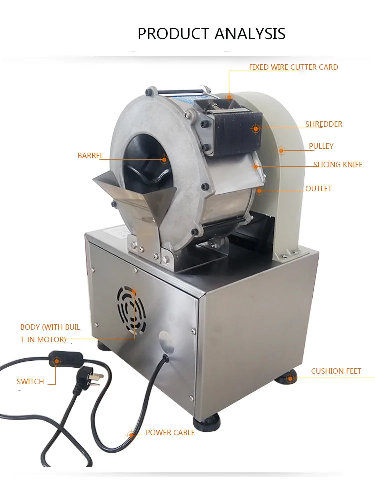 220v/180w Automatic Potato Radish Slicing Machine Multi-Function